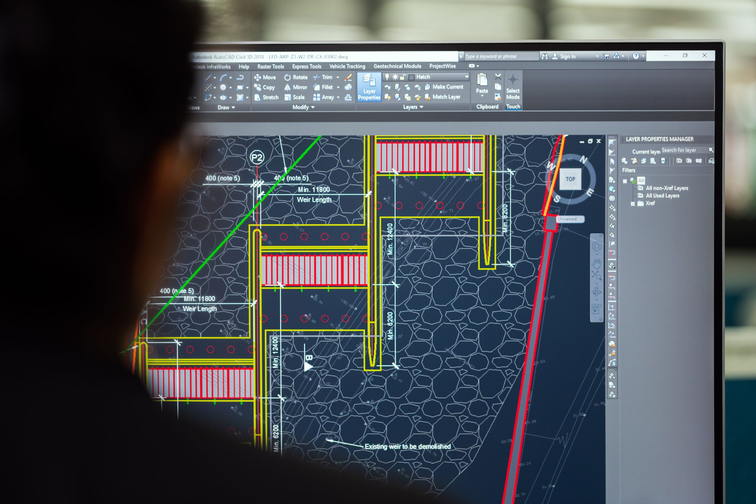 Engineers reviewing industrial project work